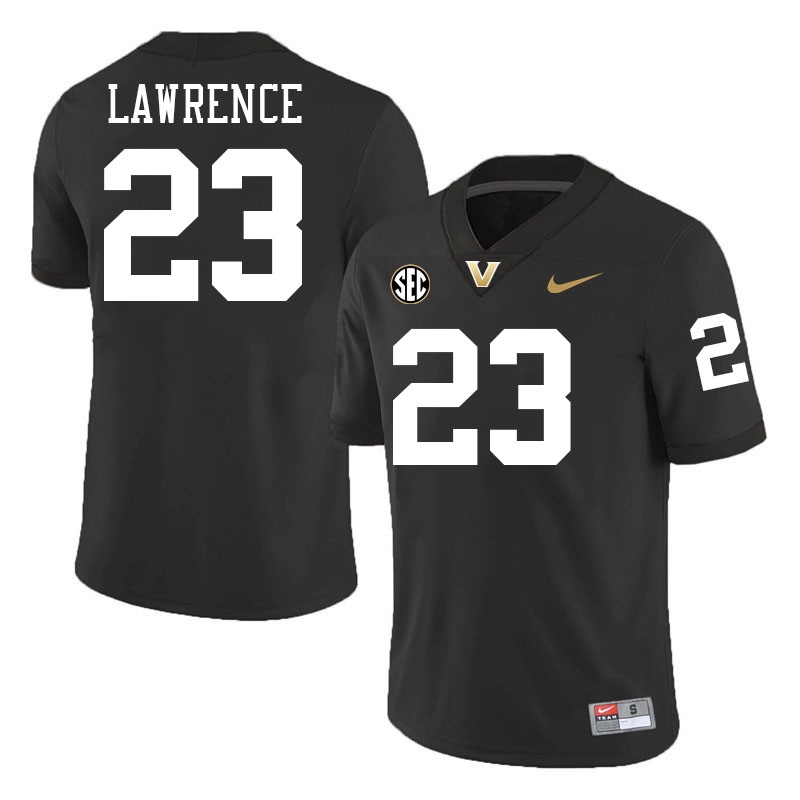 Carson Lawrence Jersey, Vanderbilt Commodores #23 Carson Lawrence Football Jersey, Uniforms-Black